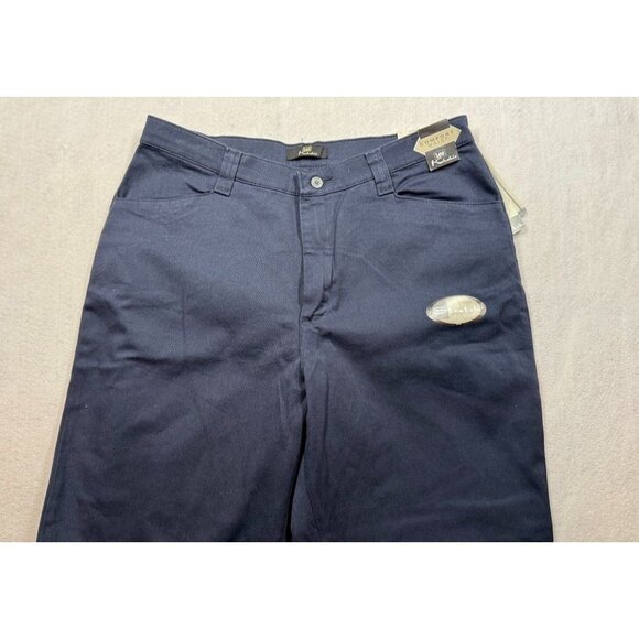 Lee Khakis Chino Pants Navy Blue Comfort Waist Flat Front Women's 14 Short NWT - Picture 3 of 7